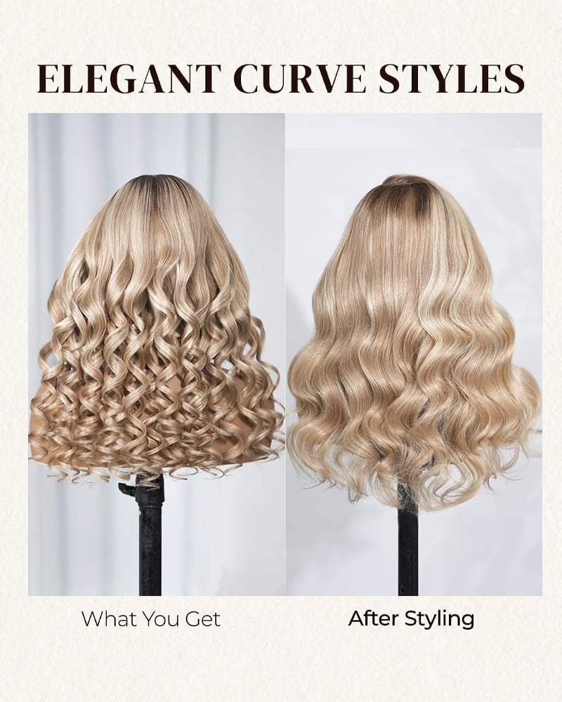 Arabella 6x5 invisible knots Glueless Loose Body Wave Wig Pre-cut Lace Brown Blonde Ombre Beginner Friendly