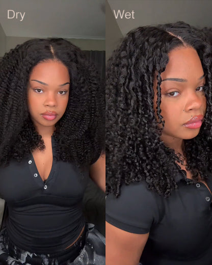 Arabella Zerowear™ 13x6 Invisible HD Lace Glueless Wig Afro Curly With Drawstring Natural Black 100% Human Hair Wig