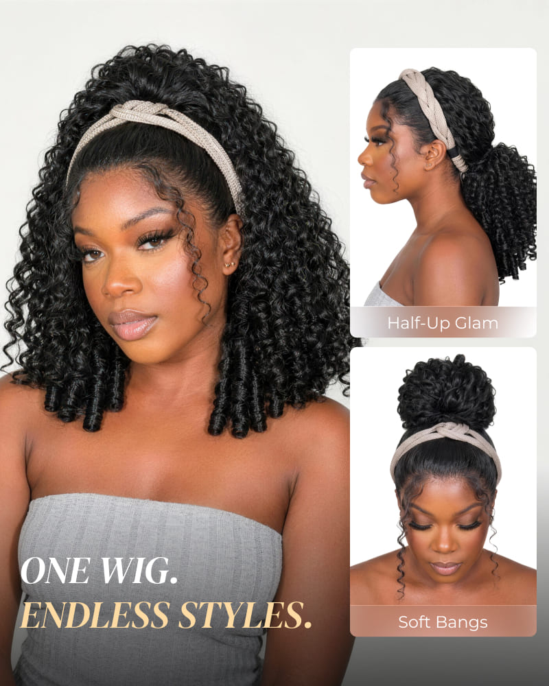 Arabella Jerry Curly with Burmese Curly Ponytail Natural Black Hair Extensions Instant Volume 100% Human Hair