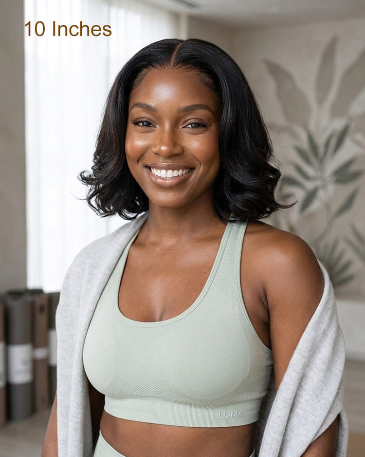 Arabella T-Part Lace Body Wave Bob Wig Natural Black Clip Easy Wear &amp; Go