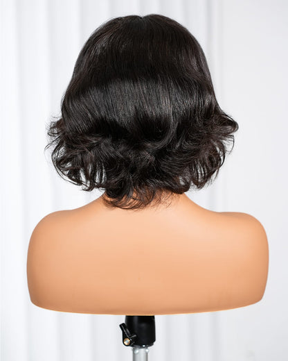 【BOGO】Arabella T-Part Lace Body Wave Bob Wig Natural Black Clip Easy Wear &amp; Go