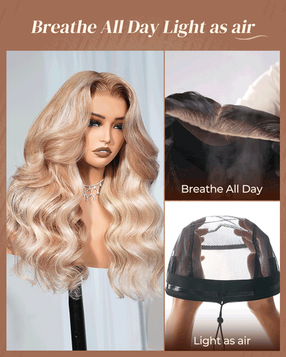 Ash Blonde Highlight Wig