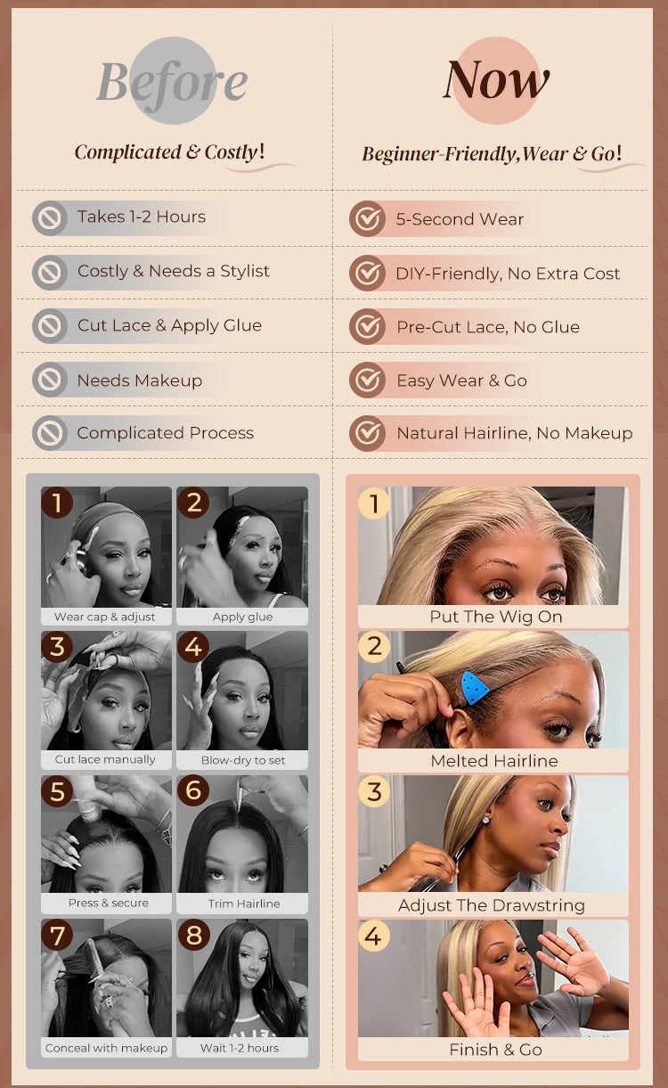 Ash Blonde Highlight Glueless Wig