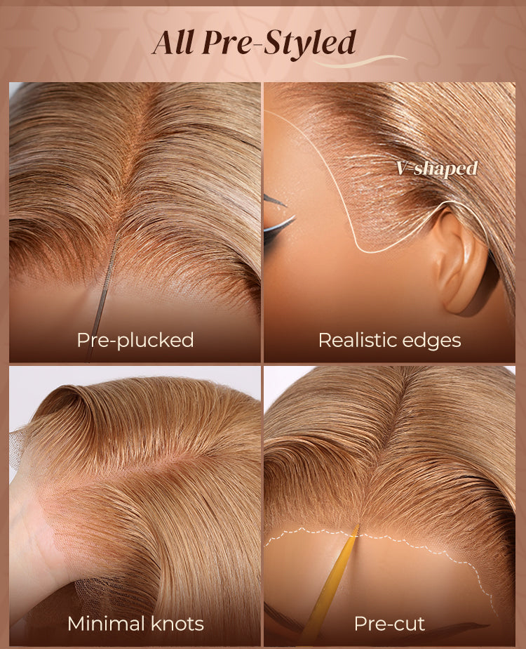 Ash Blonde Highlight Glueless Wig