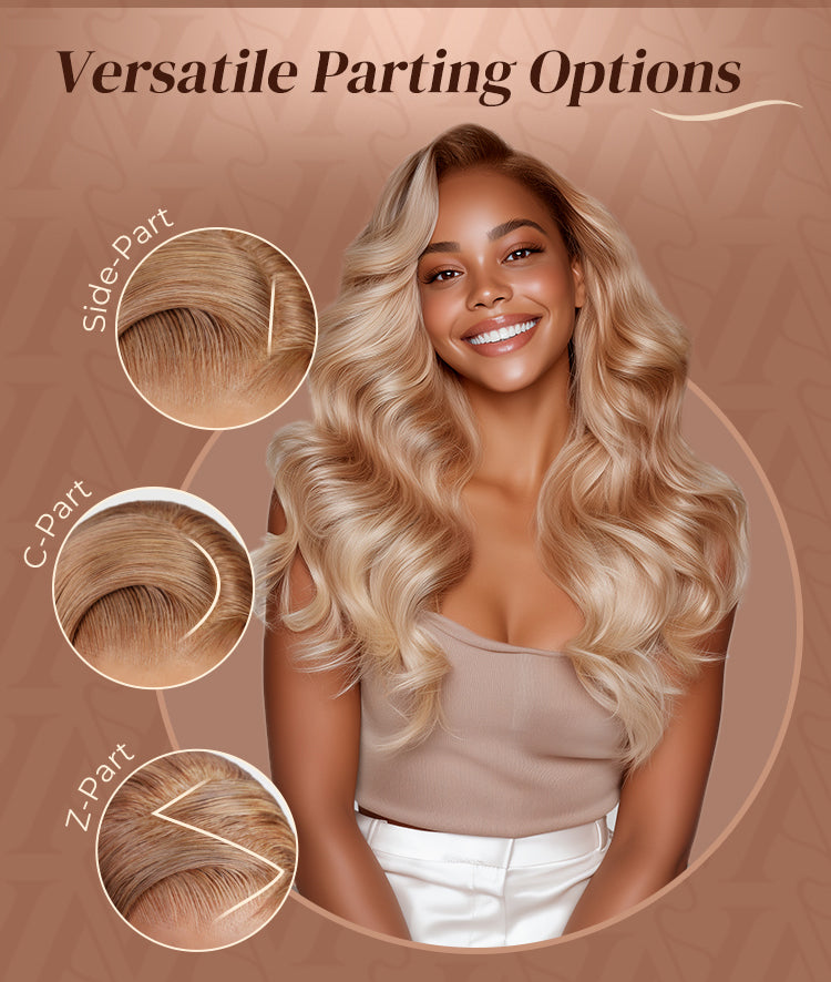 Ash Blonde Highlight Glueless Wig