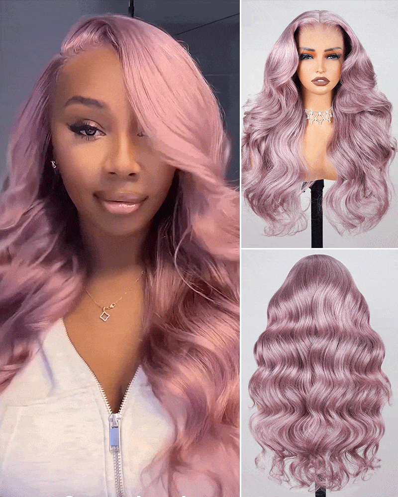 Arabella 13x6 Three-Go™ Ash Purple Glueless Wig Loose Body Wave With Drawstring 100% Human Hair Wig