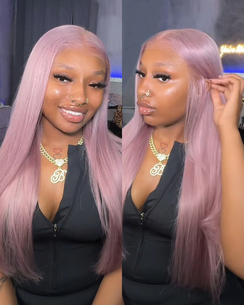 Arabella 13x6 Three-Go™ Ash Purple Glueless Wig Silky Straight With Drawstring 100% Human Hair Wig