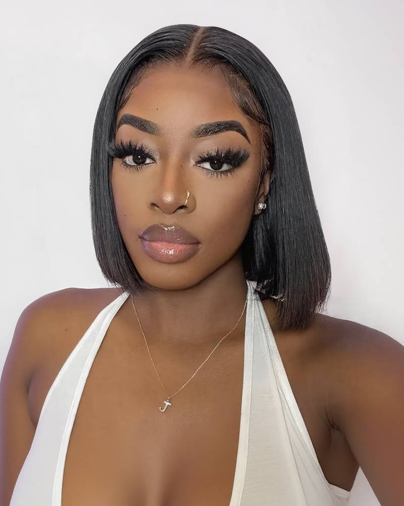 【Bogo Sale】Silky Straight Natural Black 13x4/6x5 Pre-Cut Lace Front Human Hair Wig
