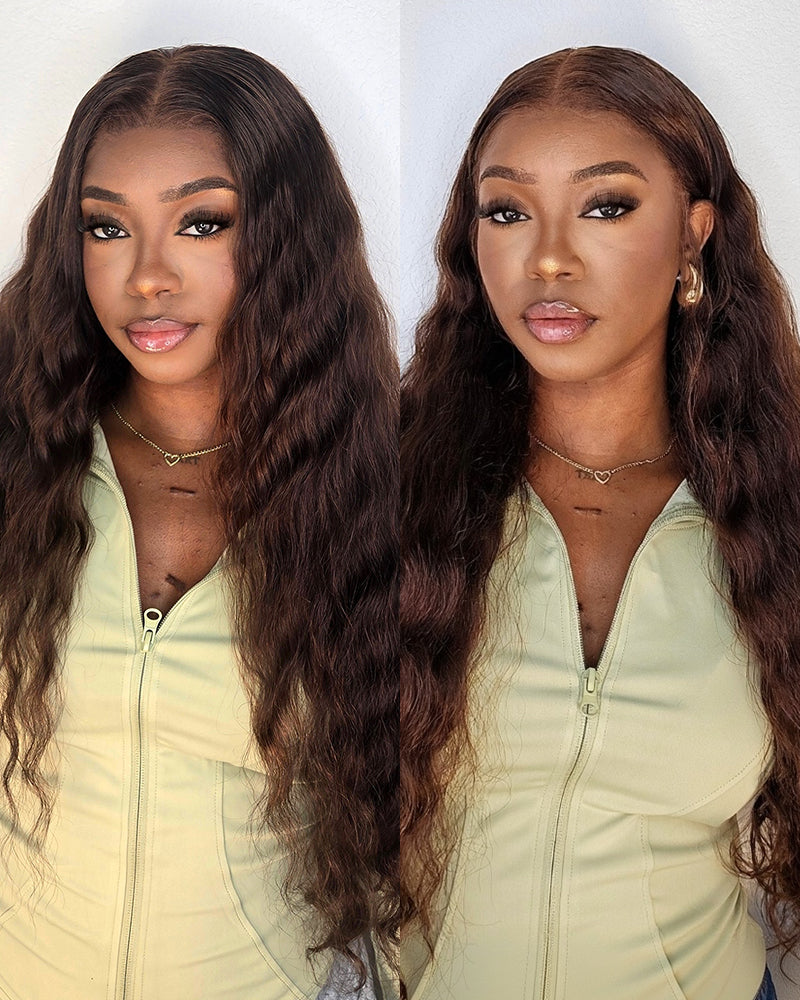 Arabella 13x6 Three-Go™ Chocolate Brown Glueless Wig Bohemian Curl With Drawstring 100% Human Hair Wig