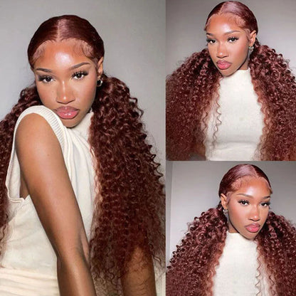 {SALE}:Curly Auburn Reddish Color Wig Copper 