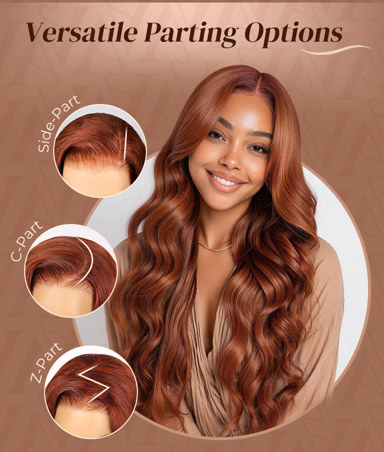 Dark Copper Ginger Glueless Wig