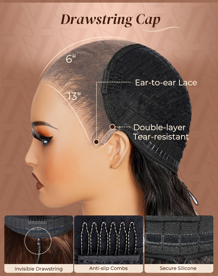 Dark Copper Ginger Glueless Wig