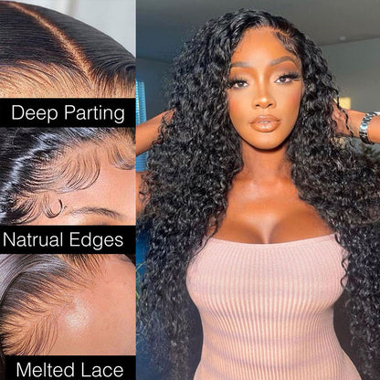 HD Lace 5x5 Lace Closure Wigs Deep Wave Glueless Wig Pre Plucked Natual Black Deepwave Human Hair Wigs
