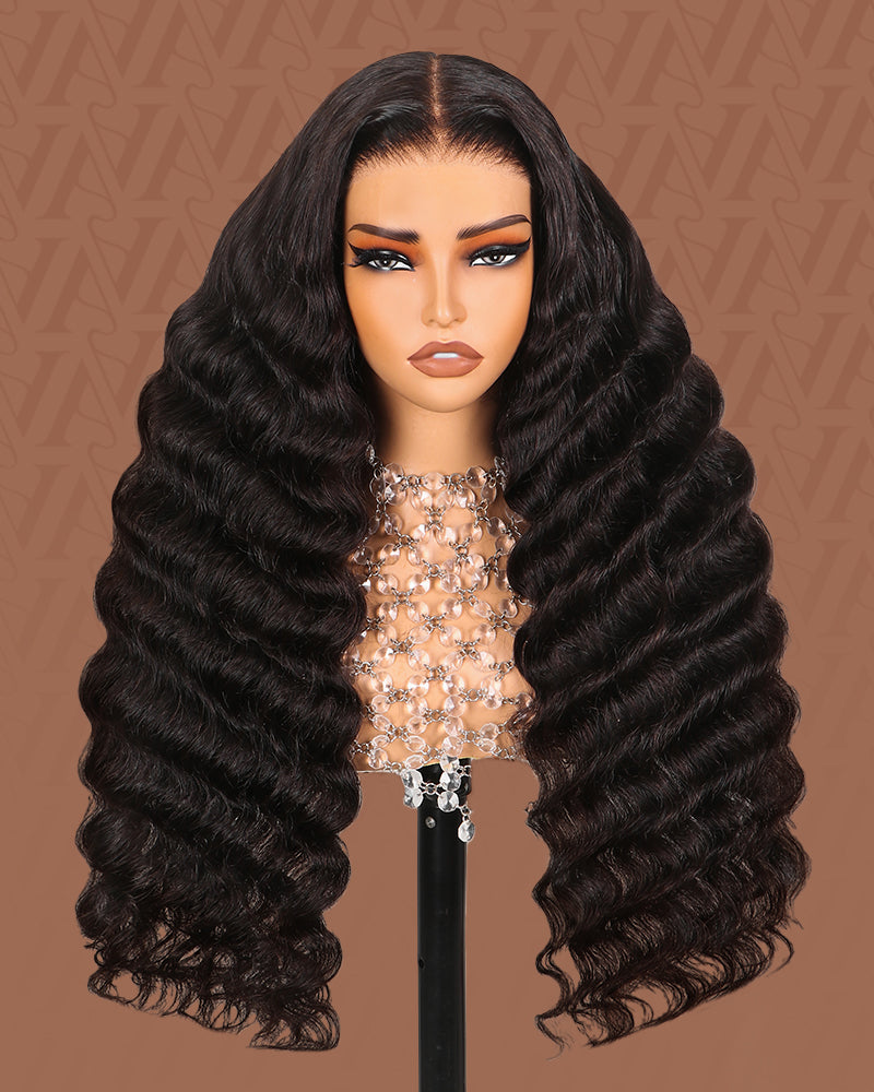 Pure-Luxe™ Body Wave Natural Black Easy Wear Glueless 13x6 Ultra-Dense Human Hair Wig Pre-Cut Lace