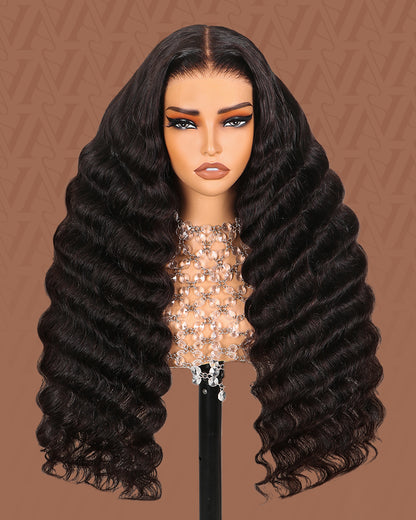 Pure-Luxe™ Body Wave Natural Black Easy Wear Glueless 13x6 Ultra-Dense Human Hair Wig Pre-Cut Lace