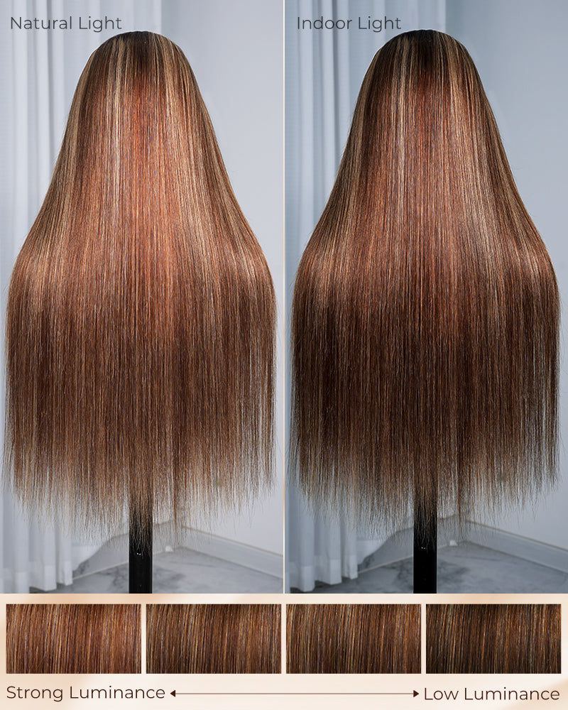 【VIP Offer】Arabella 13x6 Three-Go™ Ombre Highlight Honey Blonde Glueless Wig Silky Straight With Drawstring 100% Human Hair Wig