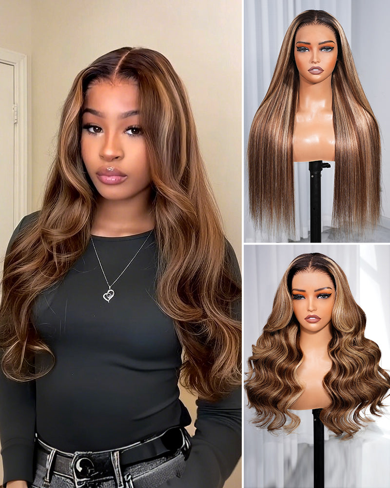 Arabella Hair Arabella 13x6 Three-Go™ Ombre Highlight Honey Blonde Glueless Wig Body Wave With Drawstring 100% Human Hair Wig