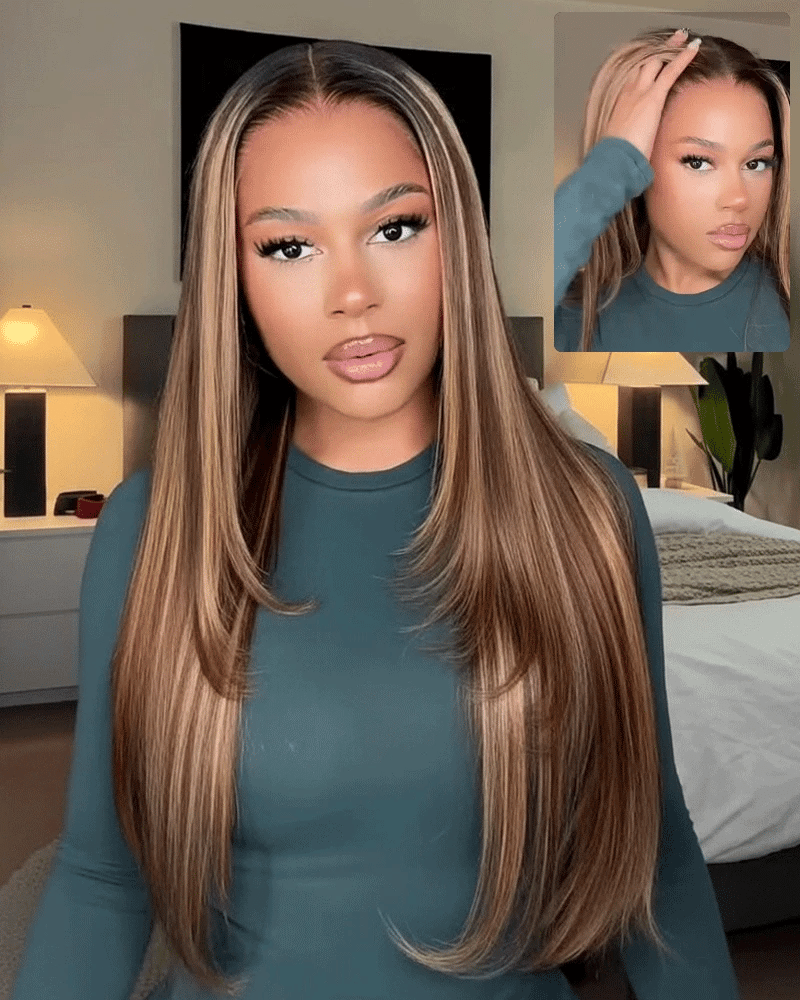 Arabella 13x6 Three-Go™ Ombre Highlight Honey Blonde Glueless Wig Body Wave With Drawstring 100% Human Hair Wig