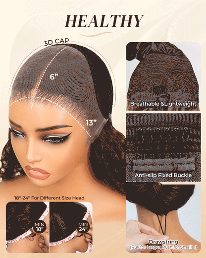 Arabella 13x6 Three-Go™ Glueless Wig Body Wave With Drawstring Natural Black 100% Human Hair Wig