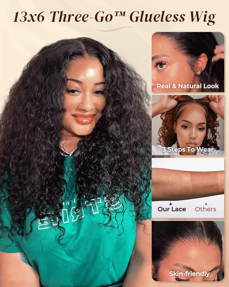 easy install wig 13x6 Three-Go™ Glueless Wig Water Wave arabella hair