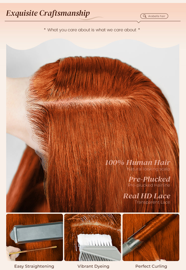 Ginger Brown Wig Craftsmanship