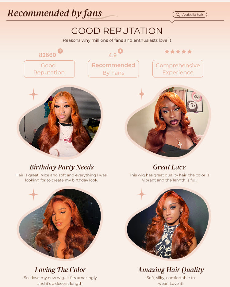 Poster Showing Ginger Brown Wig Advantages