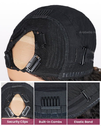 Highlight Colored Deep Curly Upgraded V Part Cap No Glue Needed Human Hair Wigs