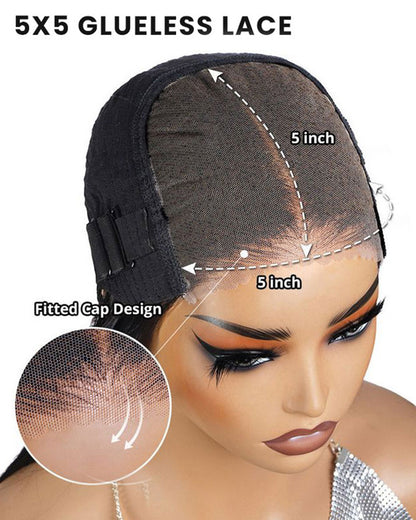 Balayage Highlight Colored Body Wave 5x5 Glueless Lace Human Hair Wigs