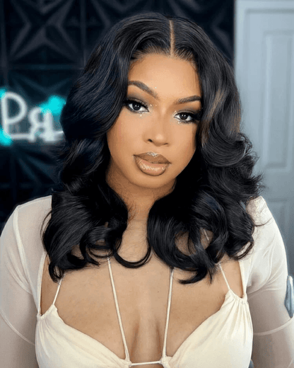 [2ND=$39] Arabella 13x6 Three-Go™ 280% High Density Body Wave Bob Invisible Knots Natural Black Glueless Beginner Friendly
