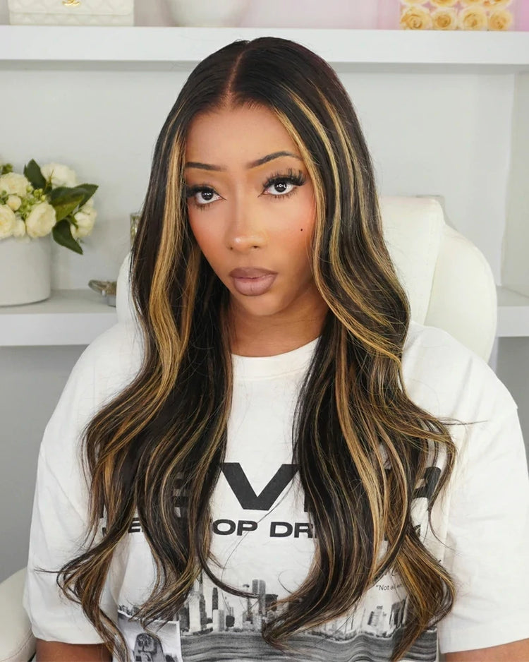 Arabella 13x6 Three-Go™ Balayage Highlight Glueless Wig Body Wave With Drawstring 100% Human Hair Wig