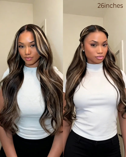 Arabella 13x6 Three-Go™ Balayage Highlight Glueless Wig Body Wave With Drawstring 100% Human Hair Wig