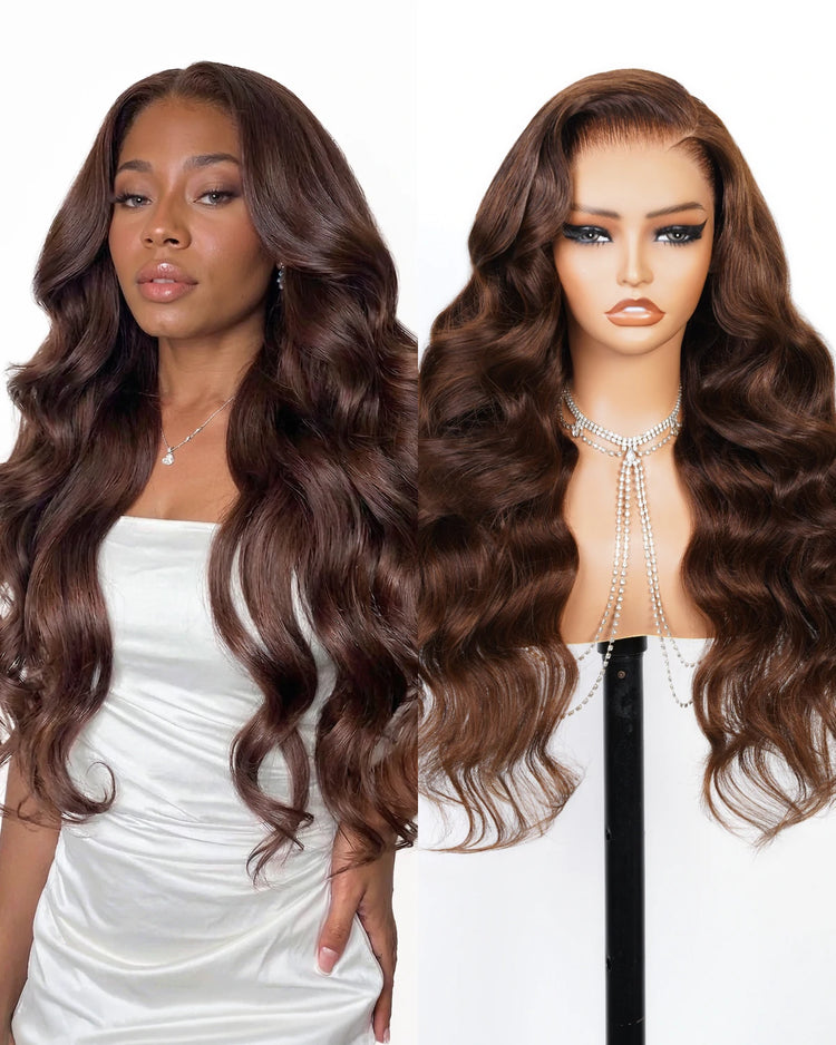 Arabella Zerowear™ HD Lace Chocolate Brown Glueless Wig Body Wave With Drawstring 100% Human Hair Wig