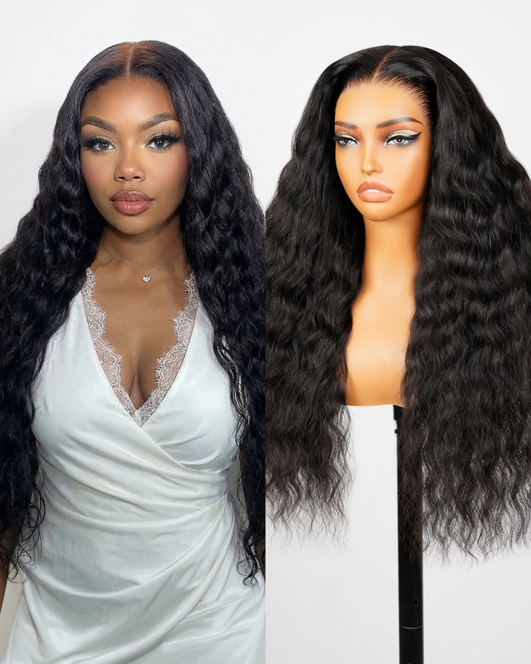 Arabella Zerowear™ HD Lace Glueless Wig Bohemian Curl With Drawstring Natural Black 100% Human Hair Wig