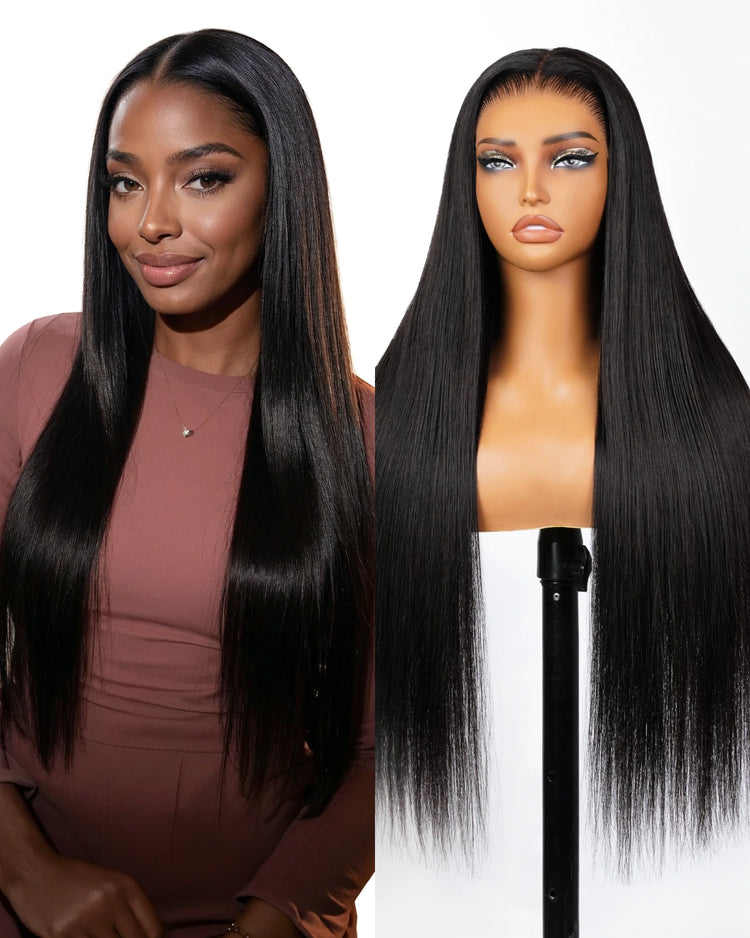 Arabella Zerowear™ 13x6 HD Lace Glueless Wig Silky Straight With Drawstring Natural Black 100% Human Hair Wig