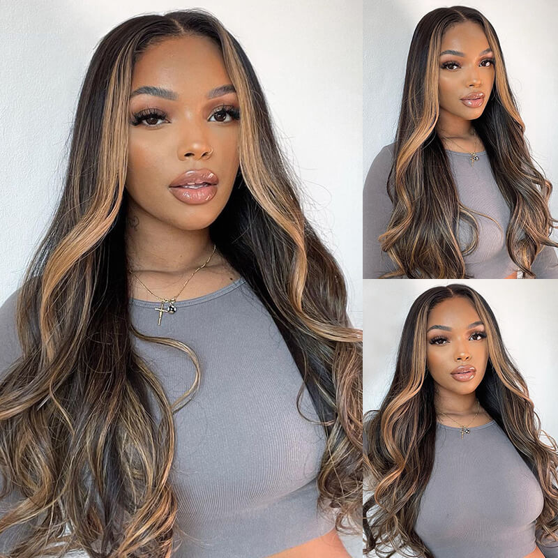 4x4 Glueless Lace Highlight Body Wave 