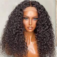 Kinky Straight Curly Wig 13x4 Lace Frontal Natural Black 210% Density Human Hair Wigs Free Part