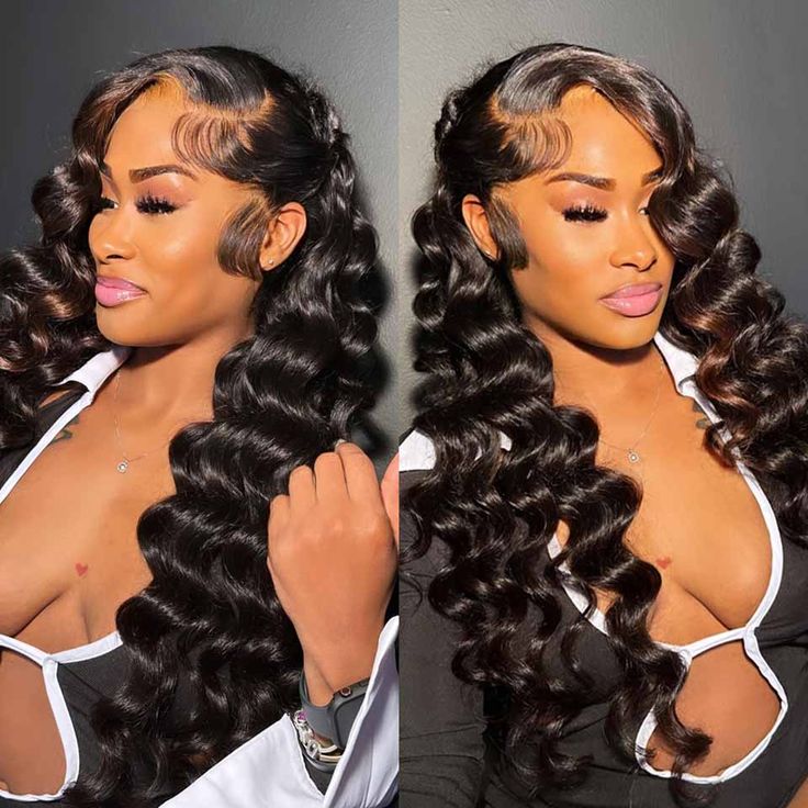 Loose Wave Highlighted Color 13x4 Lace Frontal Human Hair Wig