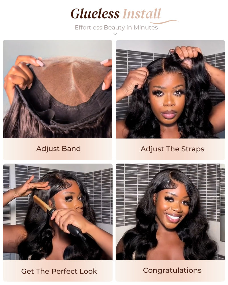 Glueless Natural Black Wavy Blowout 6x5 Pre-Cut Lace Human Hair Wigs