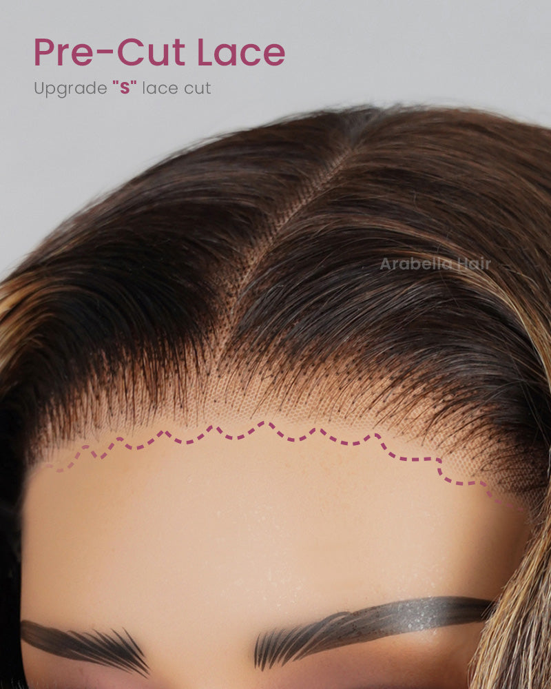 【Limited Design】Highlight Colored Loose Body Wave Natural Black Glueless Pre-Cut 6x5 Lace Double Drawn Human Hair Wig