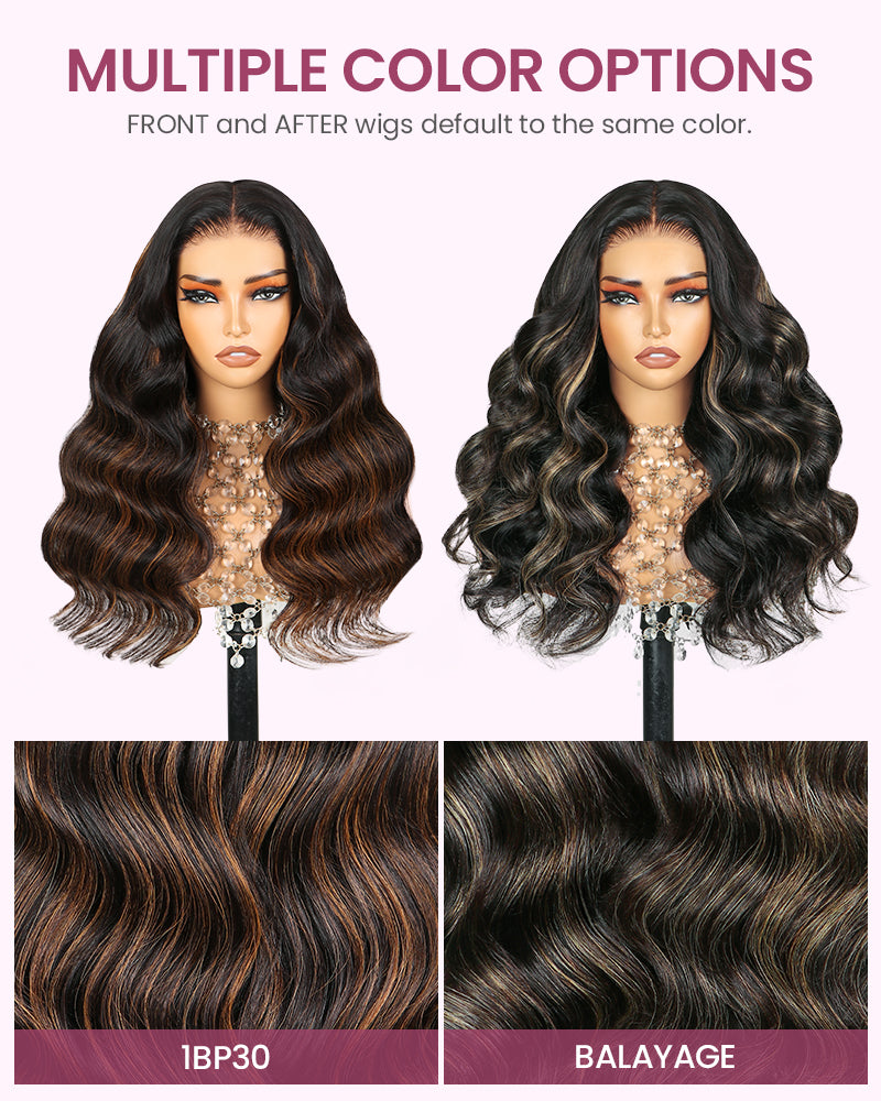 ZIP &amp; Mix-All Wigs | Body Wave Natural Black Glueless 6x5 Pre-Cut Lace Wig With Optional Replaceable Tops