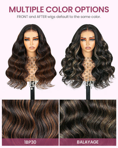 ZIP &amp; Mix-All Wigs | Body Wave Natural Black Glueless 6x5 Pre-Cut Lace Wig With Optional Replaceable Tops