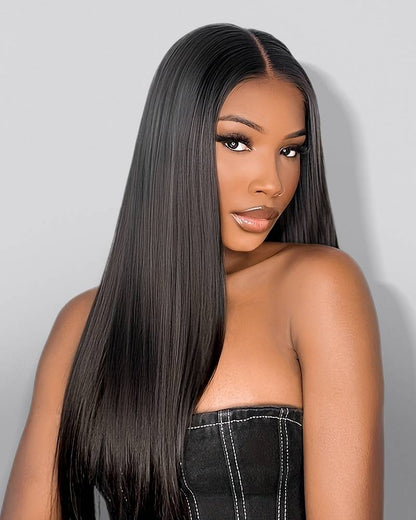 ZIP &amp; Mix-All Wigs | Straight Natural Black Glueless 6x5 Pre-Cut Lace Wig With Optional Replaceable Tops