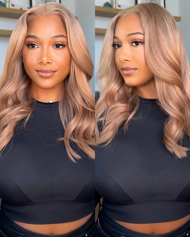 【Limited Design】Ash Honey Blonde Colored Straight Bob Glueless 6x5 Pre-Cut Lace Human Hair Wigs