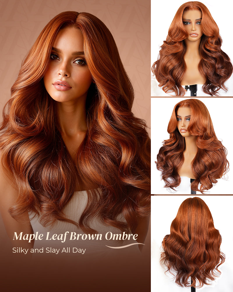 Maple Leaf Brown Ombre Glueless Wig