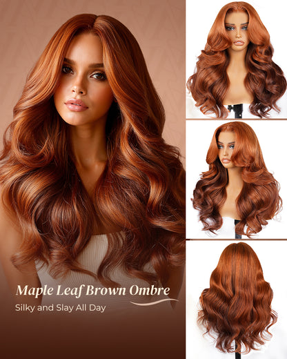 Maple Leaf Brown Ombre Glueless Wig