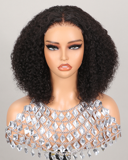 Arabella $59 Final Deal Price 6x6 Lace Glueless Auburn Highlights on Black Hair/Natural Black Straight/Jerry Curly Bob Wig