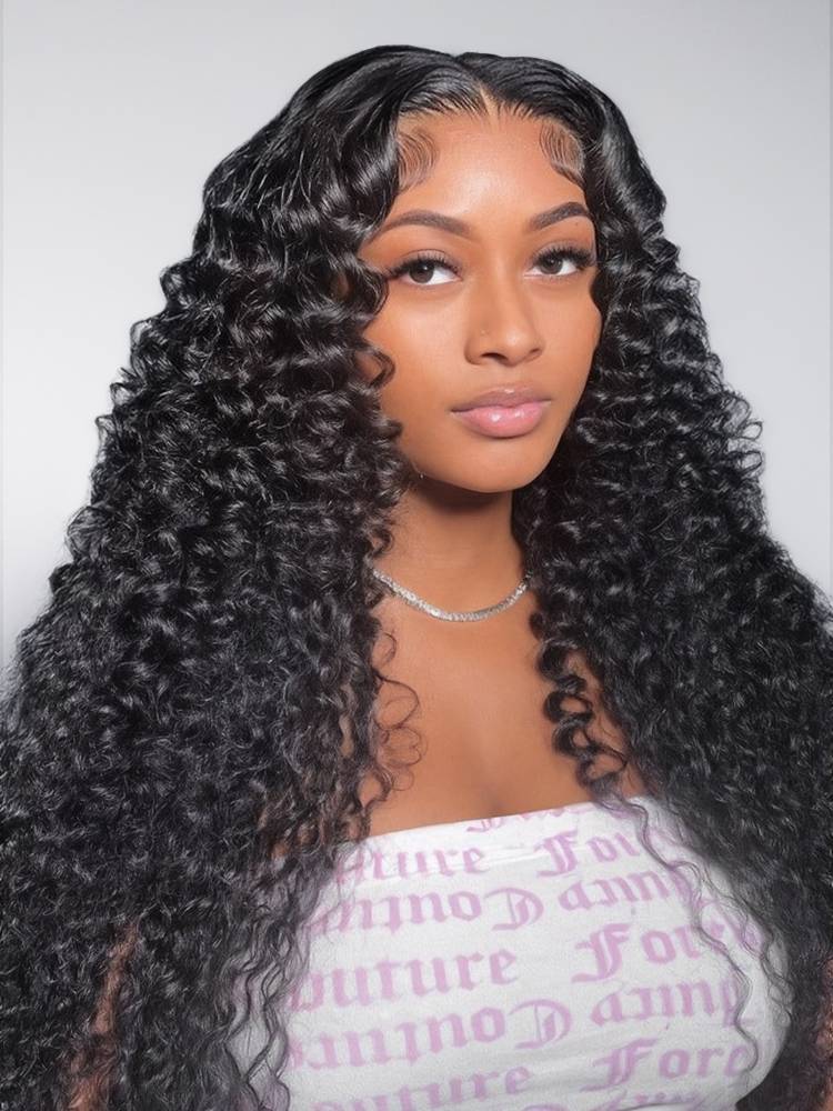Arabella 13x4 Frontal Lace Deep Wave Wig Natural Black Beginner Friendly