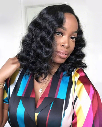 【Bogo Sale】Loose Wave Bob Style Pre-Cut 6x5/13x4 Lace Easy-Wear Natural Black Human Hair Wigs