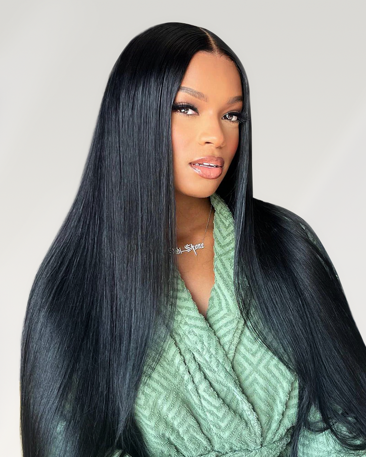 Arabella 【30" Super Sale】 6x5 Invisible Knots Glueless &amp; 13x4 Lace Front Pre-Bleached Knots Natural Black Body Wave/Straight/Curly Human Hair Wig