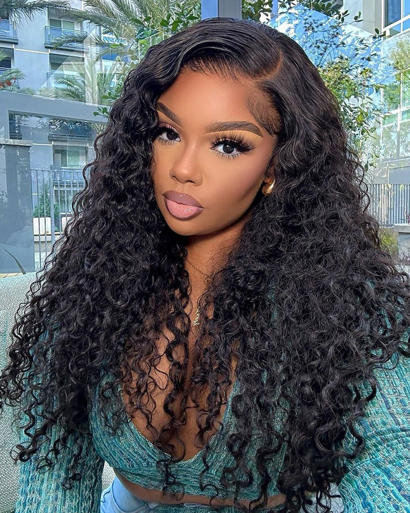 Arabella Hair Arabella 6x5/13x4 Lace Glueless Water Wave Wig Pre-cut Lace Natural Black Beginner Friendly